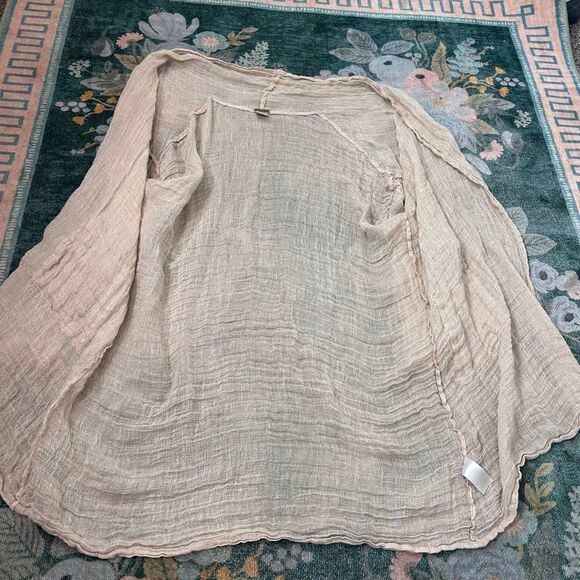 Magaschoni Linen Kimono Sweater Jacket Linen Cardigan Long Open Knit Lightweight - Picture 16 of 16